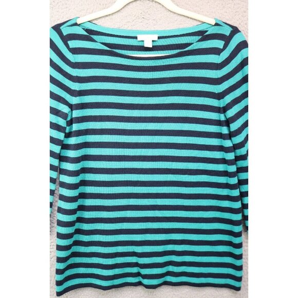 J. Jill Striped 3/4 Sleeve Knit Sweater-Size XS/Petite-Stretchy - Picture 2 of 8